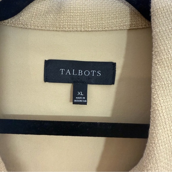 Talbots Textured Shacket Neutral Size XL Pockets - Picture 2 of 7